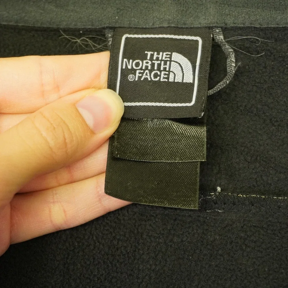 The North Face Apex Softshell Jacket Mens L Grey Black Full Zip Fleece Lined
